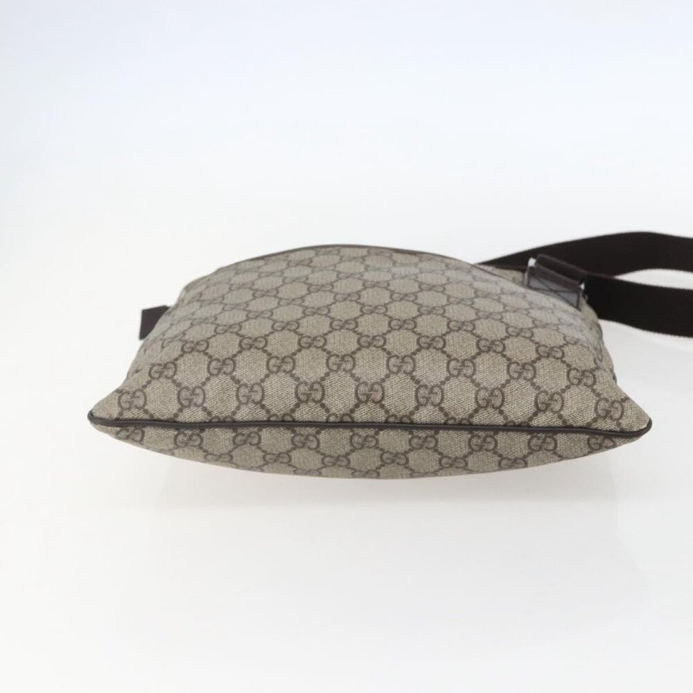 GUCCI GG Supreme Shoulder Bag PVC Beige Silver Auth 151520 - Picture 7 of 16